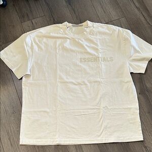 Fear of God Essentials Cream Men's T-Shirt XL